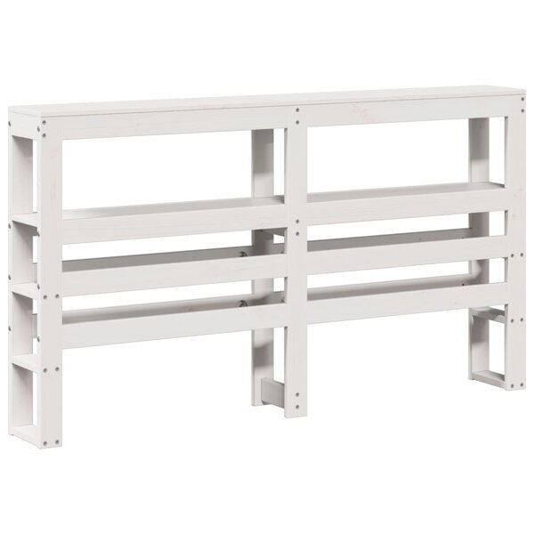 vidaXL Tête de lit avec étagères blanc 135 cm bois massif de pin