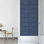 vidaXL Panneaux muraux 12 Pièces Bleu 60x30 cm Tissu 2 16 m²