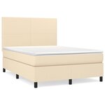 vidaXL Sommier à lattes de lit avec matelas Crème 140x200 cm Tissu