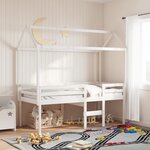 vidaXL Lit haut sans matelas blanc 90x200 cm bois de pin massif