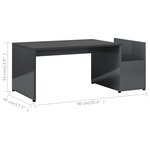 vidaXL Table basse Gris brillant 90x45x35 cm Bois d’ingénierie