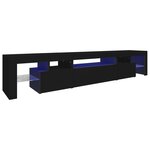 vidaXL Meuble TV avec lumières LED Noir 215x36 5x40 cm