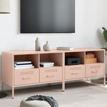 vidaXL Meubles TV 2 Pièces rose 68x39x50 5 cm acier laminé à froid