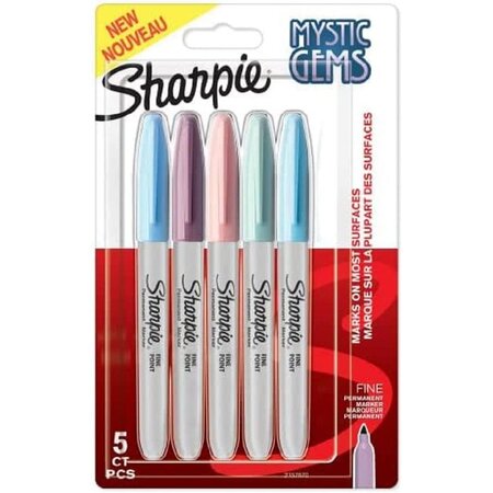 Marqueur permanent FINE MYSTIC GEMS  blister de 5 SHARPIE