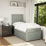 vidaXL Sommier à lattes de lit et matelas Gris clair 100x200cm Velours