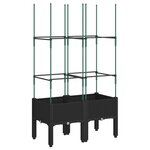 vidaXL Jardinière avec treillis noir 80x40x142 5 cm PP