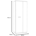 Armoire à chaussures MISCA effet béton et blanc mat - 69 cm