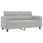 vidaXL Canapé 2 places avec oreillers gris clair 140 cm