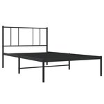 vidaXL Cadre de lit métal avec tête de lit noir 90x190 cm