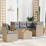 vidaXL Salon de jardin avec coussins 6Pièces mélange beige résine tressée