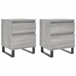 vidaXL Tables de chevet 2 Pièces sonoma gris 40x35x50 cm bois ingénierie