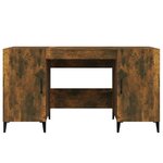 Bureau table poste de travail meuble d'ordinateur informatique étude chêne fumé 140 x 50 x 75 cm bois d'ingénierie brun 02_0023580