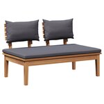 vidaXL Ensemble de bancs de jardin en bois massif de teck de 2 pièces