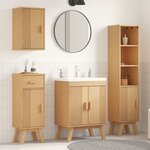 Set de meubles de salle de bain en bois massif de pin de 4 pièces vidaXL