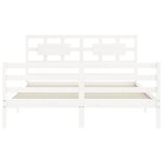 vidaXL Cadre de lit sans matelas blanc 160x200 cm bois massif