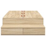 vidaXL Cadre de lit de rangement en chêne Sonoma 75x190 cm