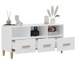 vidaXL Meuble TV Blanc brillant 102x36x50 cm Bois d'ingénierie