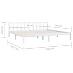 vidaXL Cadre de lit sans matelas blanc bois massif