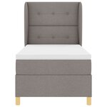 Lit box spring vidaXL avec matelas taupe 100x200 cm en tissu