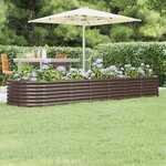 vidaXL Lit surélevé de jardin Acier enduit de poudre marron