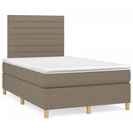 vidaXL Sommier à lattes de lit matelas et LED taupe 120x190 cm tissu