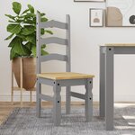 vidaXL Chaises à manger lot de 2 Corona gris bois massif de pin