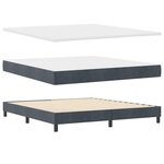 vidaXL Lit à ressorts avec matelas et LED Gris foncé 180x200 cm Velours