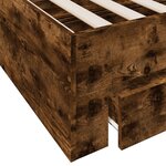 vidaXL Cadre de lit à tiroirs chêne fumé 135x190 cm bois d'ingénierie