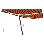 vidaXL Auvent automatique capteur de vent/LED 450x300 cm Orange marron