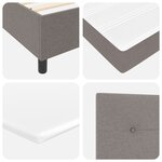 vidaXL Lit ressort avec matelas & LED taupe 140x190 cm en tissu