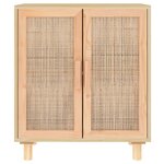 vidaXL Buffet Marron 60x30x70 cm Bois de pin massif et rotin naturel