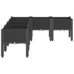 vidaXL Jardinière avec pieds noir 160x120x42 cm PP