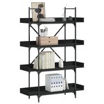 vidaXL Bibliothèque à 4 niveaux noir 100x33x145 5 cm bois d'ingénierie