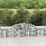 vidaXL Paniers à gabions arqués 5 Pièces 300x50x60/80 cm fer galvanisé