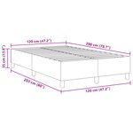 Lit box spring vidaXL Vert clair Gris 120x200 cm Tissu en velours côtelé