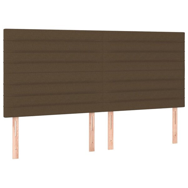 vidaXL Têtes de lit 4 Pièces Marron foncé 100x5x78/88 cm Tissu