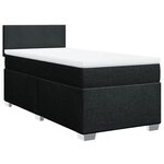 vidaXL Sommier à lattes de lit avec matelas Noir 90x200 cm Tissu