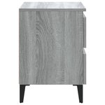 vidaXL Table de chevet avec pieds en métal Sonoma gris 40x35x50 cm