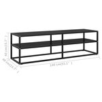 vidaXL Meuble TV noir avec verre noir 140x40x40 cm