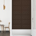 vidaXL Panneaux muraux 12 Pièces Marron 60x30 cm Similicuir 2 16 m²