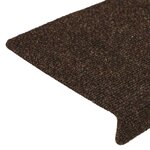 vidaXL Tapis d'escalier 15 Pièces Tissu aiguilleté 65x21x4 cm Marron