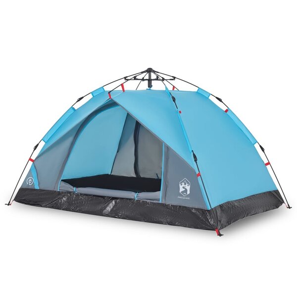 vidaXL Tente de camping à dôme 3 personnes bleu libération rapide