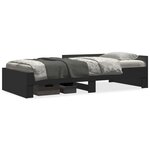 vidaXL Cadre de lit sans matelas noir 100x200 cm bois d'ingénierie