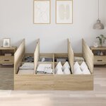 vidaXL Cadre de lit de rangement en chêne Sonoma 140x200 cm