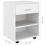 vidaXL Armoire à roulettes Blanc 46x36x59 cm Bois d'ingénierie