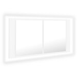 vidaXL Armoire salle de bain à miroir LED Blanc 90x12x45 cm Acrylique