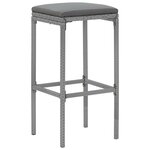 vidaXL Ensemble de bar de jardin 5 Pièces avec coussins gris poly rotin