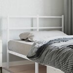vidaXL Tête de lit métal blanc 120 cm
