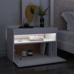 vidaXL Meuble TV avec lumières LED blanc 60x35x40 cm