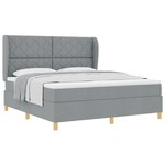 lit box spring vidaXL avec matelas gris clair 180x200 cm en tissu